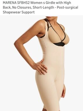 High-Back Nude Post-Surgical Shapewear Bodysuit